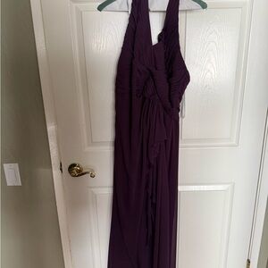 Elegant Purple Halter Dress
